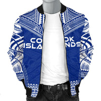 Cook Islands Flag Polynesian Chief Men's Bomber Jacket - Polynesian Pride