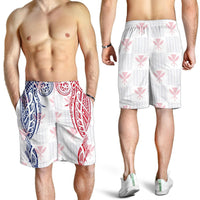 Hawaiian Kanaka Men's Shorts Flag Nation Demodern White AH - Polynesian Pride