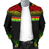 Turtle Custom Personalised Men's Bomber Jacket - Fog Reggae Style - Polynesian Pride