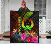 Pohnpei Polynesian Personalised Premium Quilt - Hibiscus and Banana Leaves - Polynesian Pride