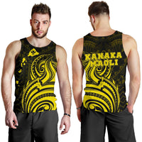 Kanaka Maoli Map Polynesian Tank Top Yellow Art - Polynesian Pride