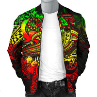 Pohnpei Men's Bomber Jacket - Reggae Shark Polynesian Tattoo - Polynesian Pride