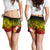Custom Personalised Chuuk Women's Shorts - Humpback Whale with Tropical Flowers (Yellow) - Polynesian Pride