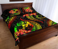 Tonga Polynesian Quilt Bed Set - Reggae Plumeria - Polynesian Pride