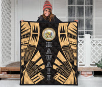 Hawaii Premium Quilt - Polynesian Tattoo Gold - Polynesian Pride