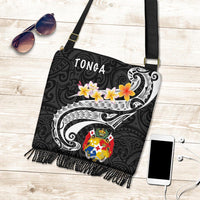 Tonga Boho Handbag - Tonga Seal Polynesian Patterns Plumeria (Black) One Style One Size Black - Polynesian Pride