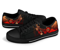 Tahiti Polynesian Low Top Shoe - Plumeria Flowers And Waves - Polynesian Pride