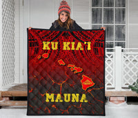 Hawaii Quilt - Premium Quilt - Protect Mauna Kea Map - Polynesian Pride