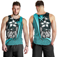 Polynesian Hawaii Men Tank Top Turquoise - Turtle with Hook TURQUOISE - Polynesian Pride