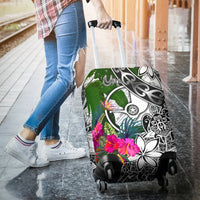Yap Luggage Covers White - Turtle Plumeria Banana Leaf - Polynesian Pride