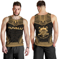 Tuvalu Men's Tank Top - Polynesian Chief Gold Version - Polynesian Pride