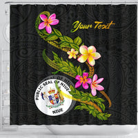 Niue Polynesian Custom Persona Shower Curtain - Plumeria Tribal - Polynesian Pride