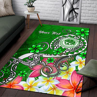FSM Custom Personalised Area Rug - Turtle Plumeria (Green) - Polynesian Pride