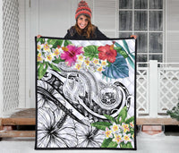 Polynesian Hawaii Premium Quilt - Summer Plumeria (White) - Polynesian Pride