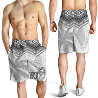 Fiji Rugby Polynesian All Over Print Men's Shorts White - Polynesian Pride