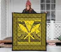Hawaii Polynesian Kanaka Maoli Premium Quilt Yellow - Polynesian Pride