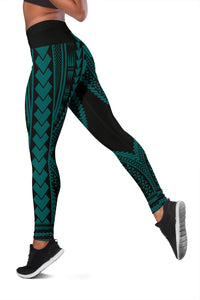 Hawaii Polyneisan Teal Color Special Tribal Women's Leggings - Polynesian Pride