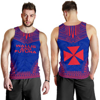 Wallis And Futuna Men's Tank Top - Polynesian Chief Flag Version - Polynesian Pride