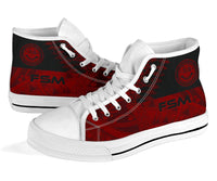 Federated States of Micronesia High Top Shoes - Red Color Symmetry Style - Polynesian Pride