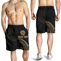 Tahiti Polynesian Custom Personalised Men's Short - Gold Tribal Wave - Polynesian Pride