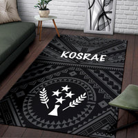 Kosrae Area Rug - Kosrae Flag In Polynesian Tattoo Style (Black) - Polynesian Pride
