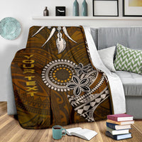 Cook Islands Custom Personalised Premium Blankets - Polynesian Boar Tusk - Polynesian Pride