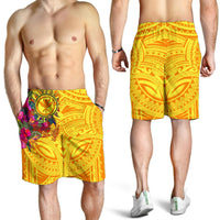 Polynesian Hawaii Kanaka Maoli Men's Shorts - Hibiscus Flowers & Polynesian Patterns - Polynesian Pride
