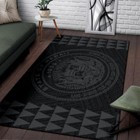 Kakau Seal Of Hawaii Polynesian - Grey Rug - Polynesian Pride