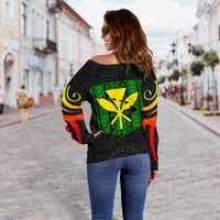 Hawaiian Kanaka Women's Off Shoulder Sweater Hawaii Always In My Heart AH - Polynesian Pride