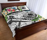 Polynesian Samoa Quilt Bed Set - Summer Plumeria (White) - Polynesian Pride