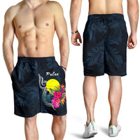 Palau Polynesian Men's Shorts - Tropical Flower Black - Polynesian Pride