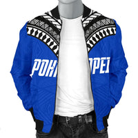 Pohnpei Flag Men's Bomber Jacket Micronesian Pattern - Polynesian Pride