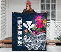 Hawaii Premium Quilt - Polynesian Hibiscus with Summer Vibes - Polynesian Pride