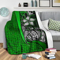 Federated States of Micronesia Premium Blanket Green - Turtle With Hook - Polynesian Pride