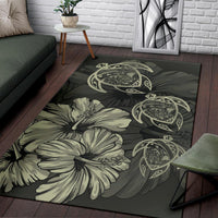 Hawaiian Map Hibiscus Flowers Vintage Polynesian Rug AH - Polynesian Pride