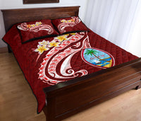 Guam Quilt Bed Set - Guam Seal Polynesian Patterns Plumeria (Red) - Polynesian Pride