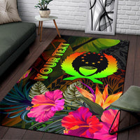 Pohnpei Polynesian Personalised Area Rug - Hibiscus and Banana Leaves - Polynesian Pride