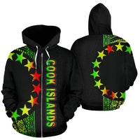 Cook Islands Polynesian Zip up Hoodie Line Reggae Unisex Reggae - Polynesian Pride