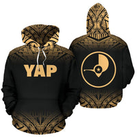 Yap All Over Hoodie Gold Fog Style Unisex Black And Gold - Polynesian Pride