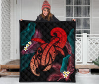 Hawaii Turtle Polynesian Tropical Premium Quilt - Ghia Style Red - Polynesian Pride