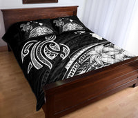 Hawaii Quilt Bed Set - Hawaii Quilt Bed Set - Turtle Polynesian Map Plumeria White - Polynesian Pride