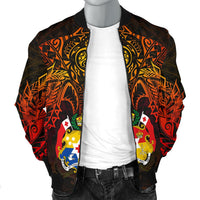 Tonga Polynesian Bomber Jacket (Men) - Red Manta Ray - Polynesian Pride