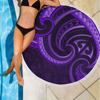 New Zealand Maori Mangopare Beach Blanket Polynesian - Purple - Polynesian Pride