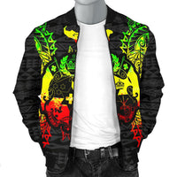 Tonga Polynesian Men's Bomber Jacket Map Reggae - Polynesian Pride