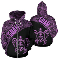 Guam Hoodie Guam Coat of Arm In Turtle Polynesian Tattoo Purple Unisex Purple - Polynesian Pride