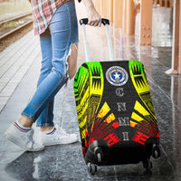 Northern Mariana Islands Luggage Cover - Polynesian Tattoo Reggae - Polynesian Pride