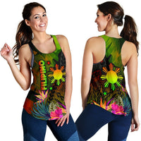 The Philippines Polynesian Women's Racerback Tank - Hibiscus and Banana Leaves - Polynesian Pride
