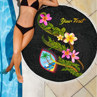 Guam Custom Personalised Beach Blanket - Plumeria Tribal - Polynesian Pride