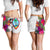 Guam All Over Print Women's Shorts Polynesian Hibiscus White Pattern Women White - Polynesian Pride