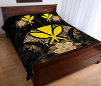 Kanaka Maoli (Hawaii) Polynesian Quilt Bed Set Hibiscus Gold - Polynesian Pride